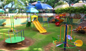 Safe interactive kids outdoor sports playground haven